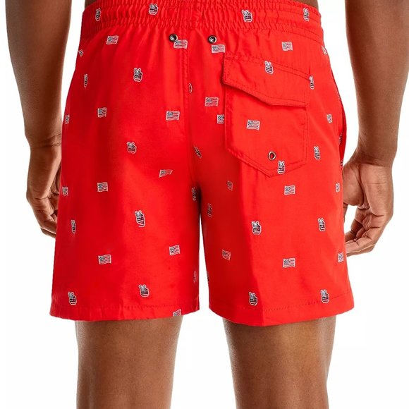 NWT - TRUNKS SURF & SWIM COMPANY RED WHITE BLUE FLAGS & PEACE SIGNS-AMERICA! NWT - Picture 2 of 9